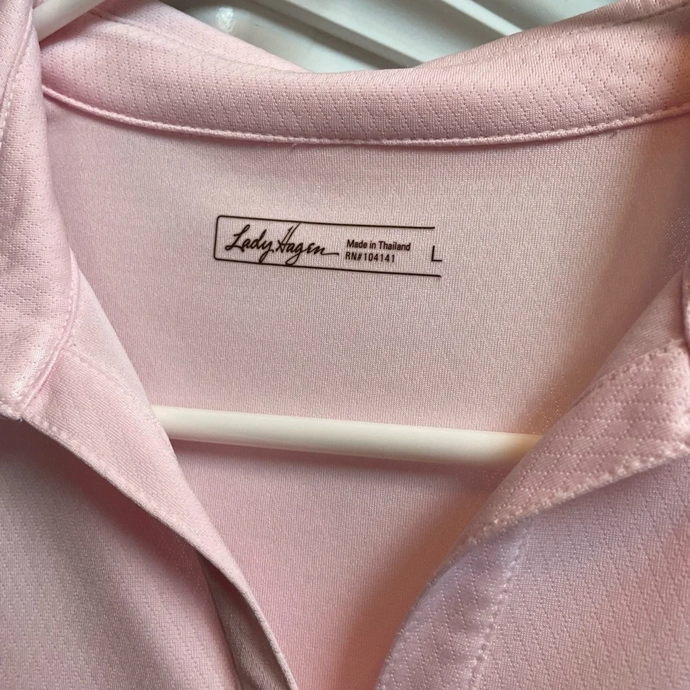 Lady Hagen Light Pink Polo Shirt activewear size large - Picture 2 of 7